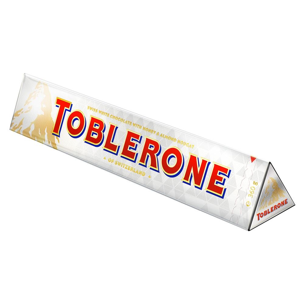 Toblerone Chocolat Blanc Suisse Avec Nougat Au Miel Et Amandes, 360 g