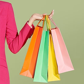  hand carrying shopping bags