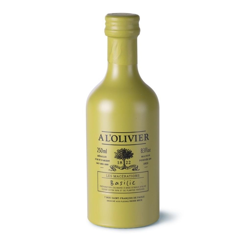 Huile D'olive Aromatique Au Basilic Bouteille En Grès